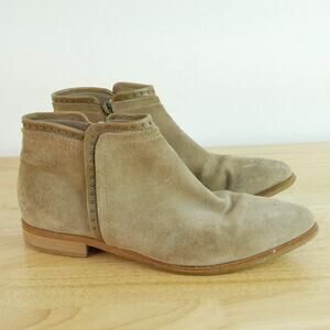 Italeau Miralda Suede Studded Ankle Bootie 37 1/2 US 7 Boho Western Italy Luxury